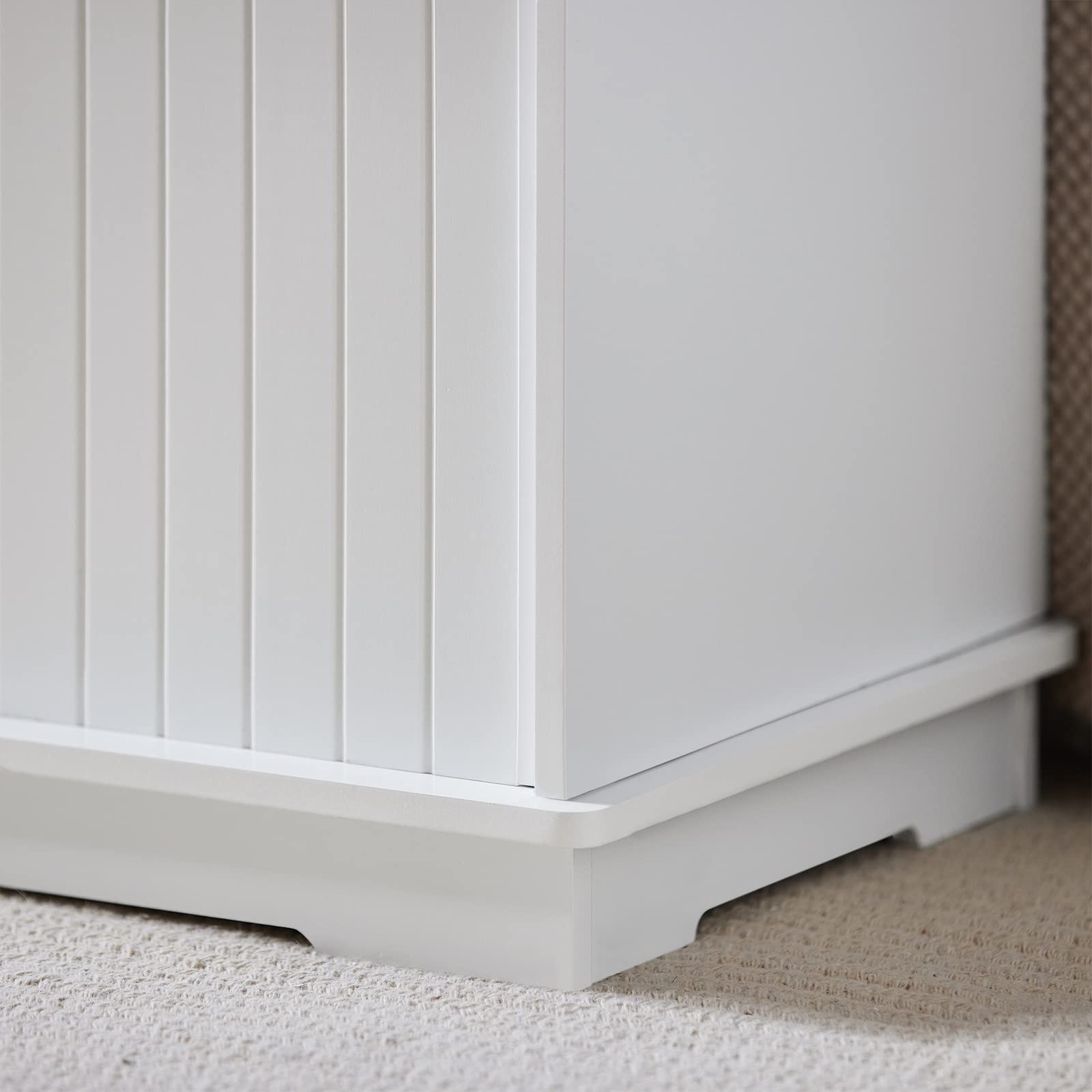 SoBuy Schuhbank mit Sitzfläche & 3 Körben 100x46x36cm für Flur | Sitzbank mit 3 Körben und verstellbarem Regal, MDF, Belastbarkeit 150kg, atmungsaktives Sitzkissen, weiß FSR30-W