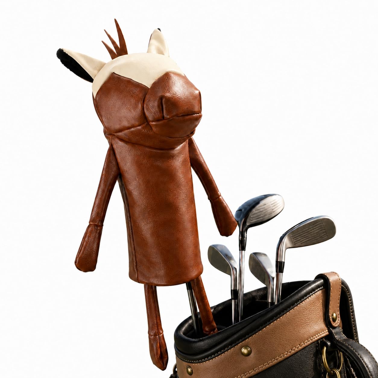 Funda para cabeza de conductor de golf para conductores de 460 cc, divertida cubierta de palo de golf de caballo, cubierta de cabeza de madera sintética con forro de felpa suave, cubierta
