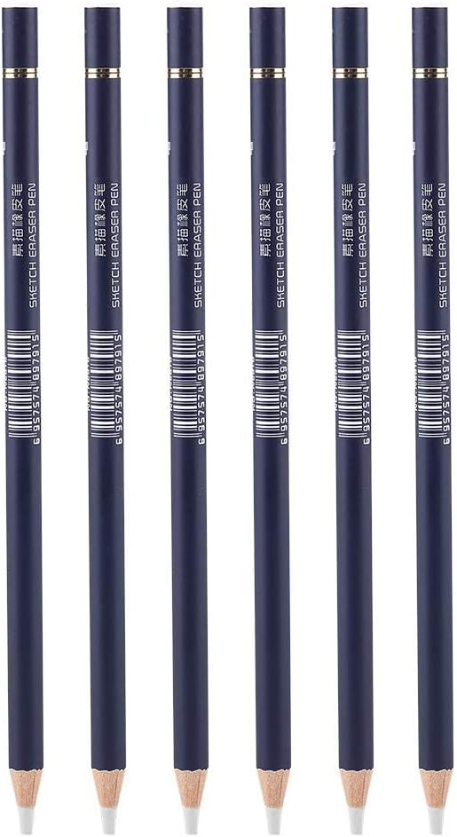Walfront 6pcs Blending Smudge Stump Stick Tortillon Sketch Art Drawing Tools Pastel Sketch Pencil