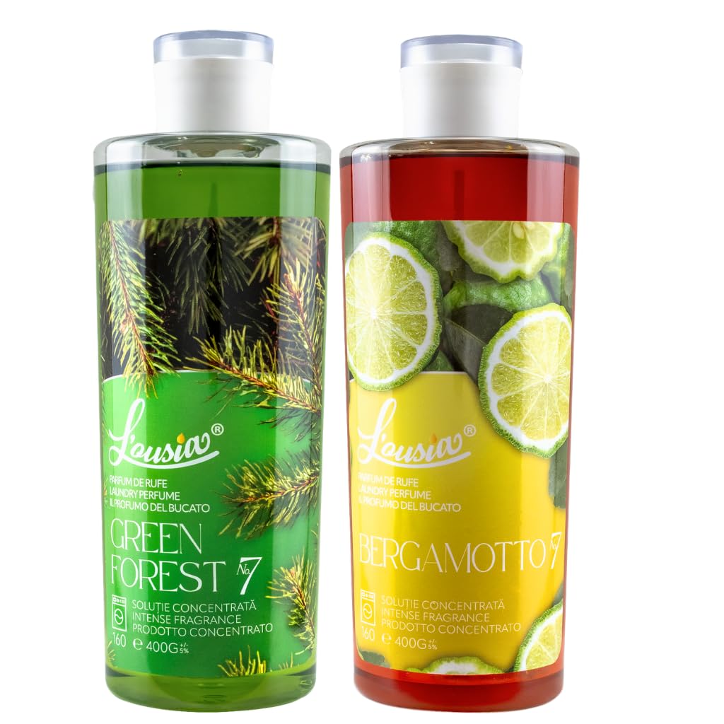 Set L’ousia Fresh Balance 2x400 g – Green Forest, Bergamotto, profumo per bucato concentrato e persistente, fino a 320 lavaggi