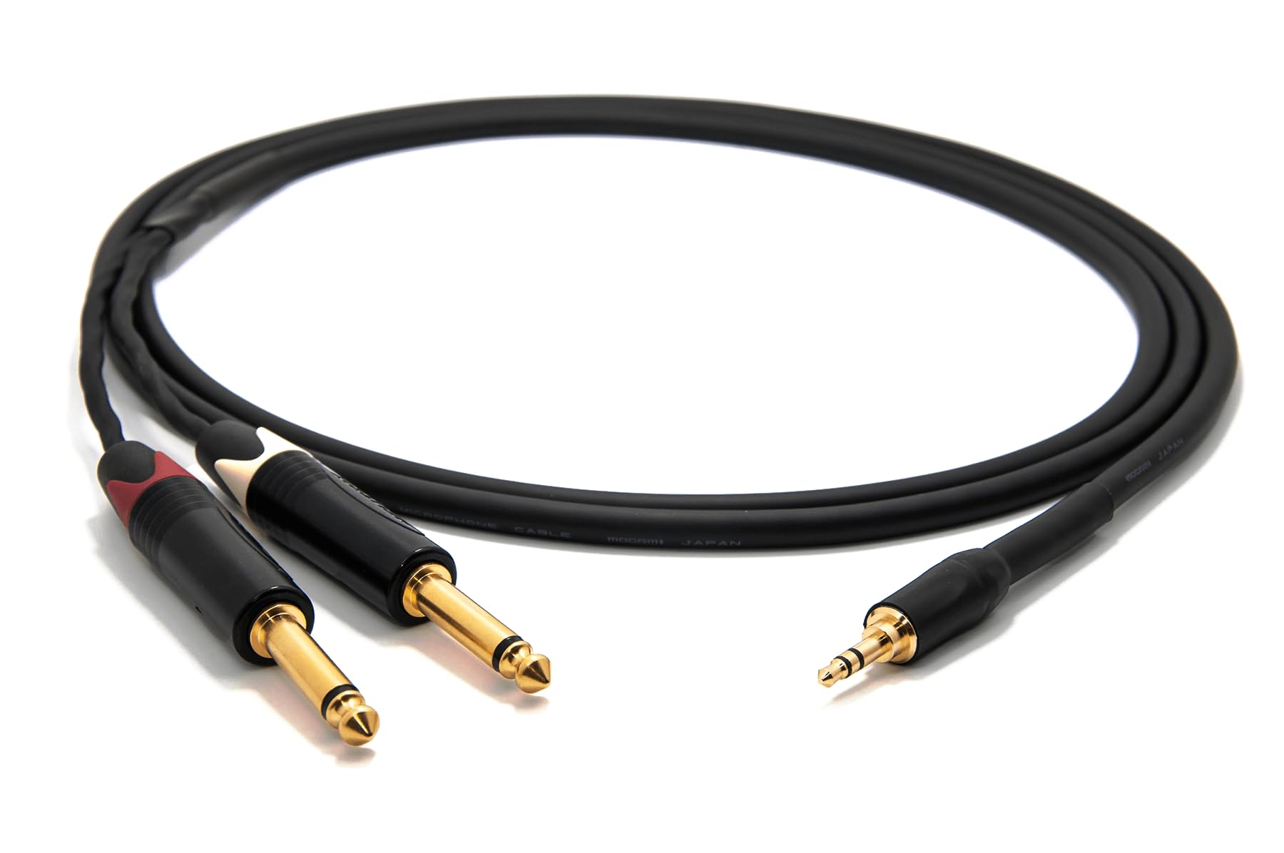 enoaudio Mogami 2534 Quad Y Cavo Stereo adattatore professionale | Amphenol Gold 3,5mm Mini TRS – Neutrik 6,3mm TS (L,R) | HiFi - 2,0 m