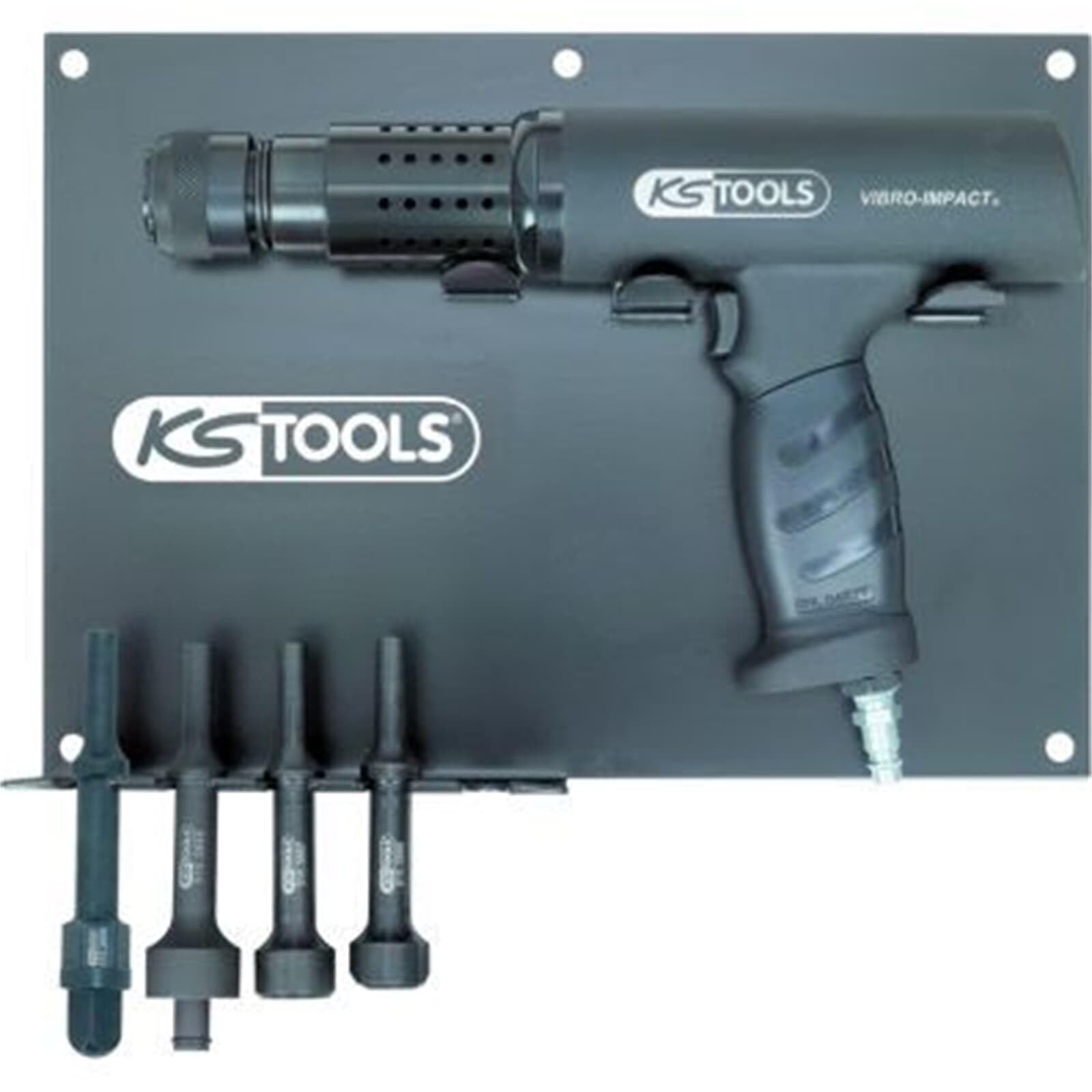Ks Tools Black 515.3880 Compressed Air Chisel Hammer Set With Holder (6 Pieces)