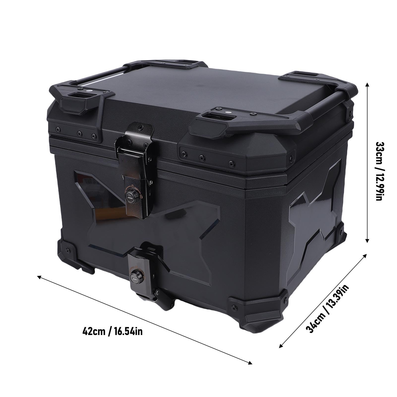SIXRUN Custodia Posteriore per Moto, Resistente, Impermeabile, da 45 Litri, con Serratura, per Avventure All'aria Aperta, in Plastica ABS