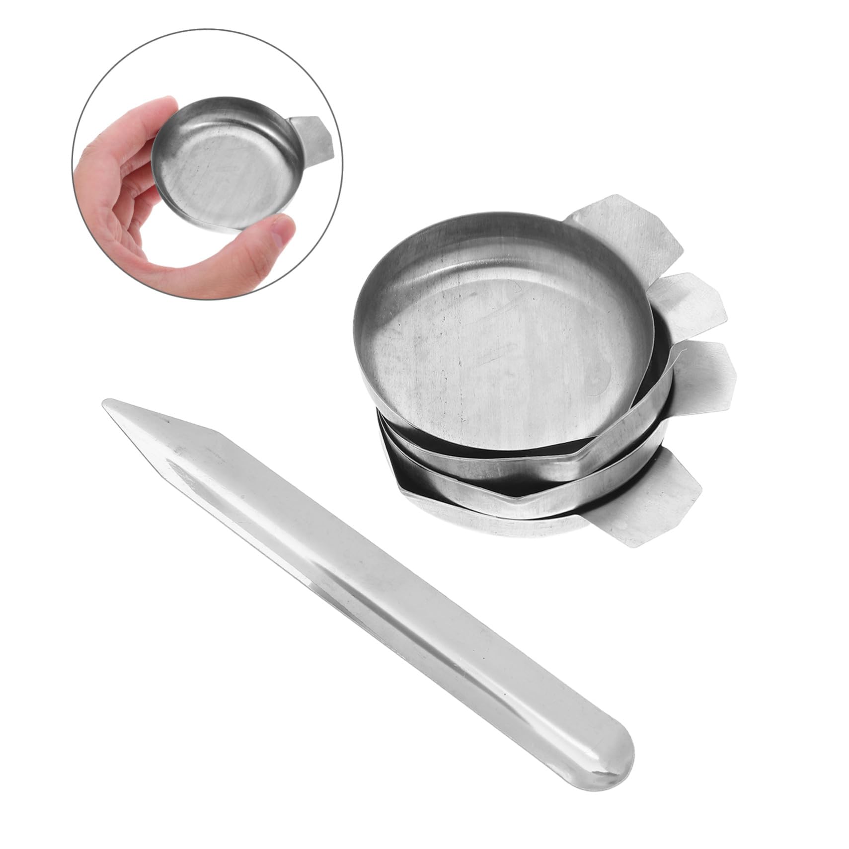 ABOOFAN 10 Pièces Plateau de Pesée Acier Inoxydable avec Bec Étroit Plateau de Pesée Précis pour Bijoux Poudre et Liquides pour Balance de Laboratoire et Échelle Alimentaire