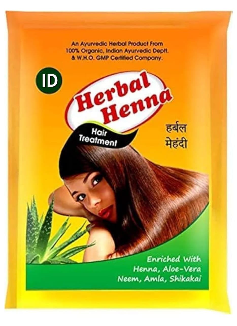 Henna Powder Enriched with Aloe Vera, Amla, Neem, Shikakai - Pack of 1 (Brown, Chemical Free, Temporary)-picture-34