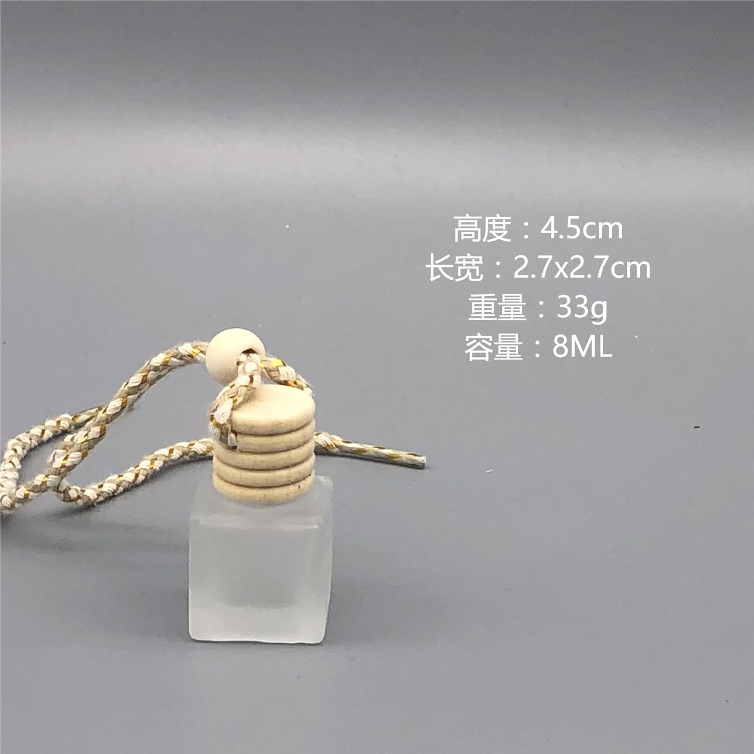 Mini Bottiglie di Profumo da Viaggio, Atomizzatore di Profumo 1pc Mini Bottiglie di Profumo con Coperchio in Legno 10ml Ciondolo Vuoto Auto Profumo Contenitore di Bottiglia di Vetro Smerigliato Portat