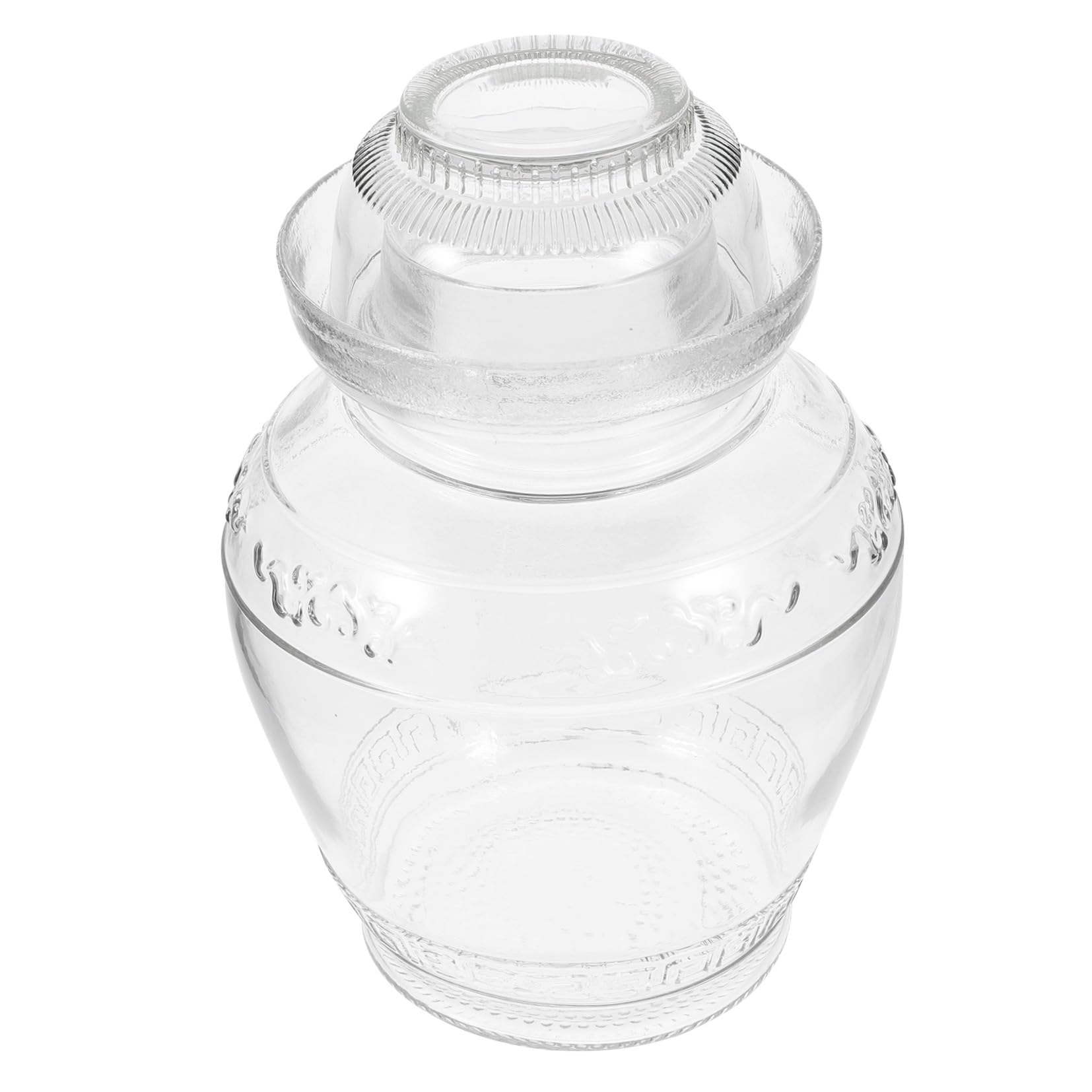 Ipetboom Tarro de Cristal para Encurtidos de Cocina, Vidrio Transparente Resistente al Calor, Capacidad 2.5 Kg, Recipiente Hermético para Fermentación y Conservación de Verduras Hogar