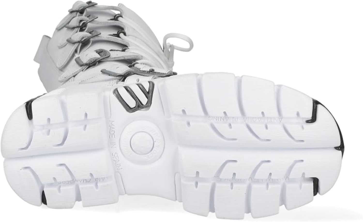 New Rock M-272-C69 Knee High White Leather Gothic Boots