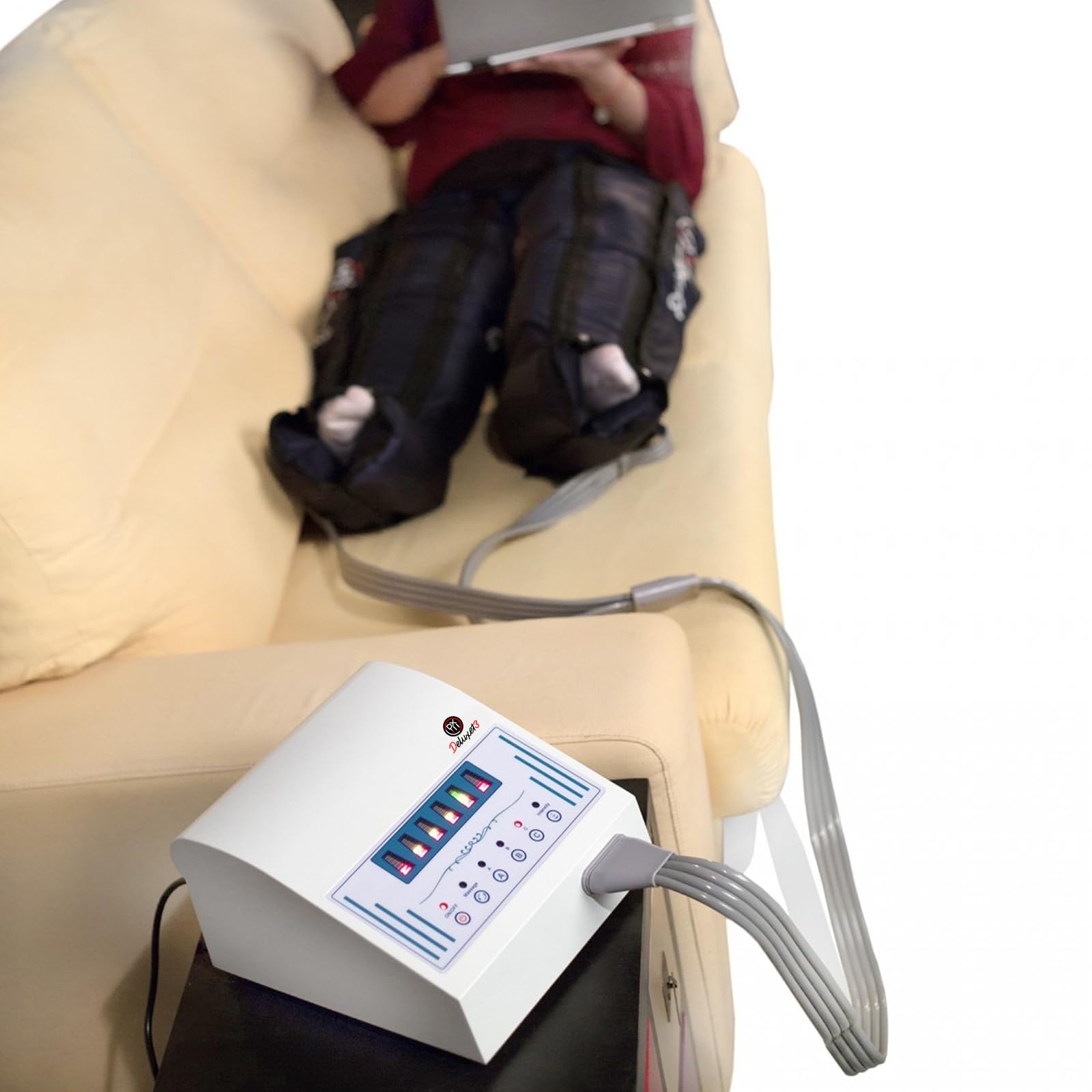 Equipo de Masaje por Aire de Alto Rendimiento con Intensidad Regulable – Masajeador para Piernas, Abdomen y Brazos