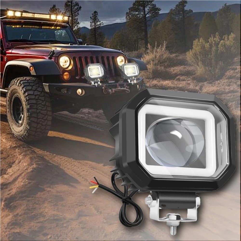 Fari Fendinebbia Faro per moto Bianco Giallo Luce di guida | Faro per moto Bianco Giallo Luce di guida Lampada di guida ausiliaria 40W Fendinebbia di guida 12-80V