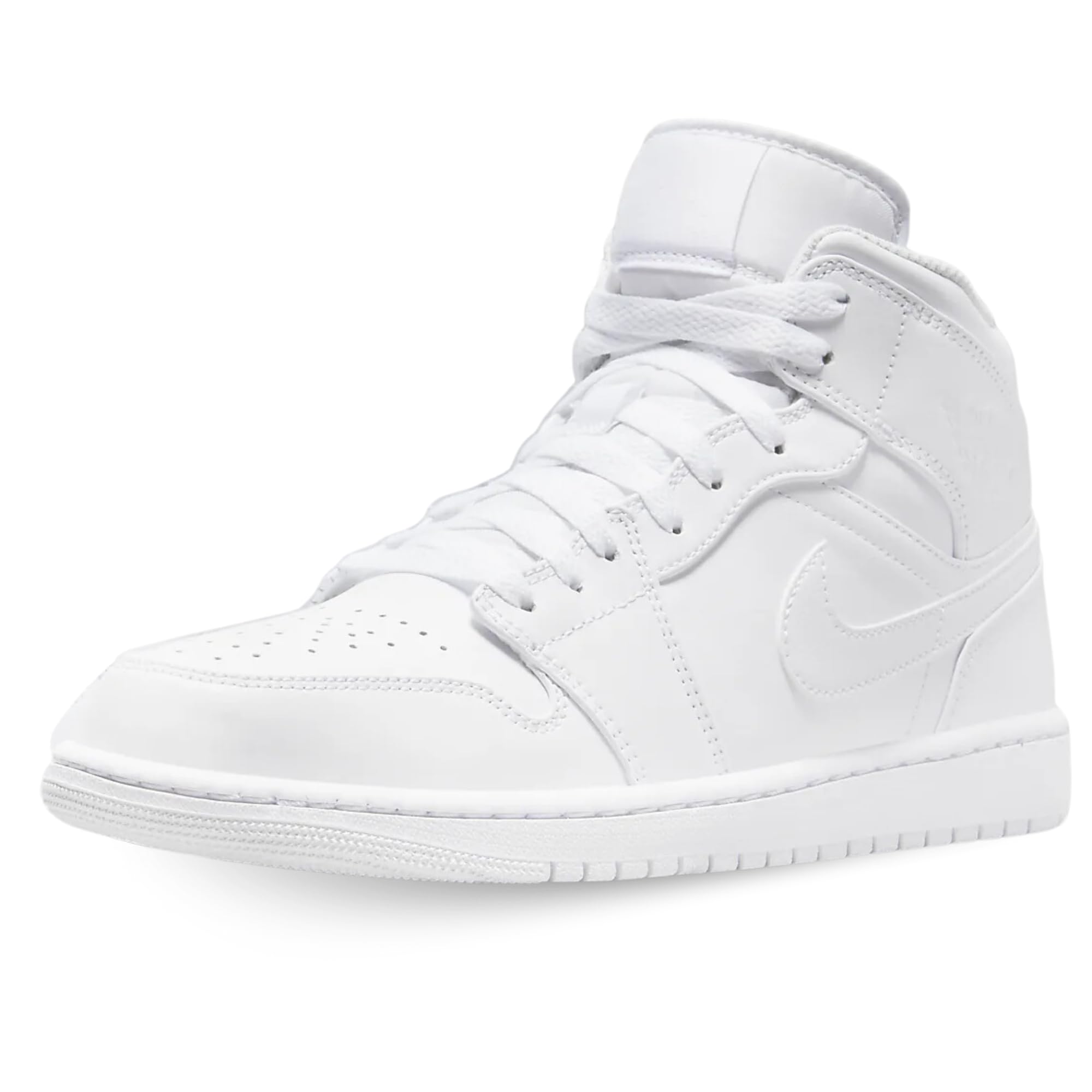 Air Jordan 1 Mid Shoes (554724-136, White/White-White)
