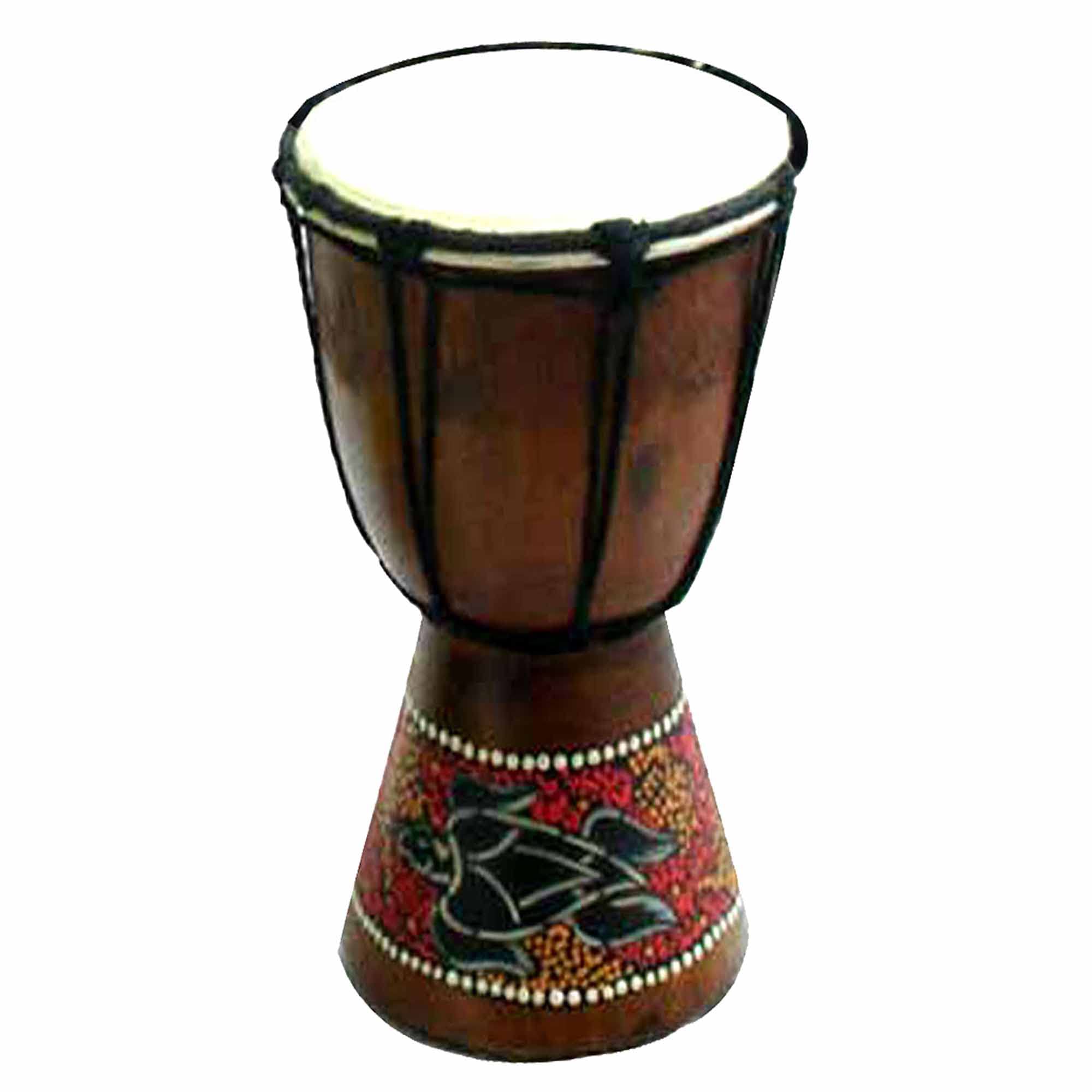Djembe Drum Hand Painted Multicolored Dot Aborigine With Unique Random Patterns Bongo African Inspired Music Awesome Gifting Idea Décor Option. Abstract Wild Animals (16 Inch, Turtle)