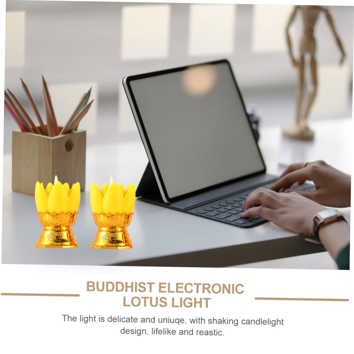 jojofuny 2Pcs Decorative Electronic Light Creative Buddha Lamp for Home Decor Unique and Design for Living Bedroom and Office Lighting