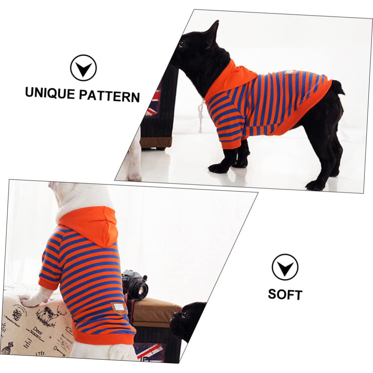 Angoily 3pezzi Costume Strisce Per Cani Maglietta Comoda e Calda Per Inverno Outfit Per Occasioni Speciali e Fotografie Per Animali Domestici Perfetta Per Festività e Feste