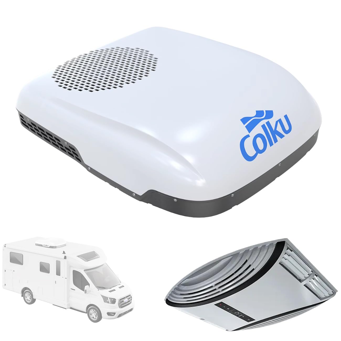 Condizionatore d’aria per Camper 220-240 V Inverter per Caldo e Freddo Climatizzatore Silenzioso con Unità Esterna e Interna per Camion SUV Caravan