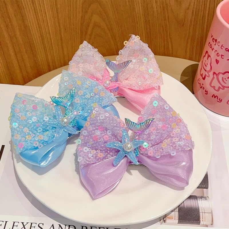 Pinzas para cabello estilo sirena azul miniatura 3