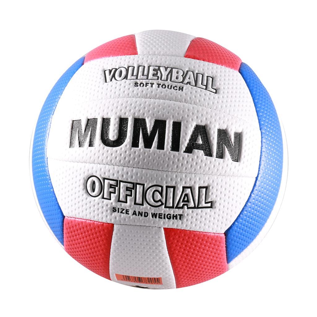 Volleyball-Trainings-Rennwettbewerbsspiel, offizielle Größe 5, weicher Ball, Weiß, Rot, Weiß, Blau, 21 cm