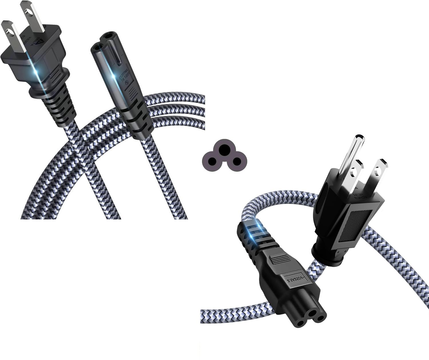 Amazon.com: 6.6ft/2m AC Power Cable 7A 125V TV Power Cord+ 6.6ft 3