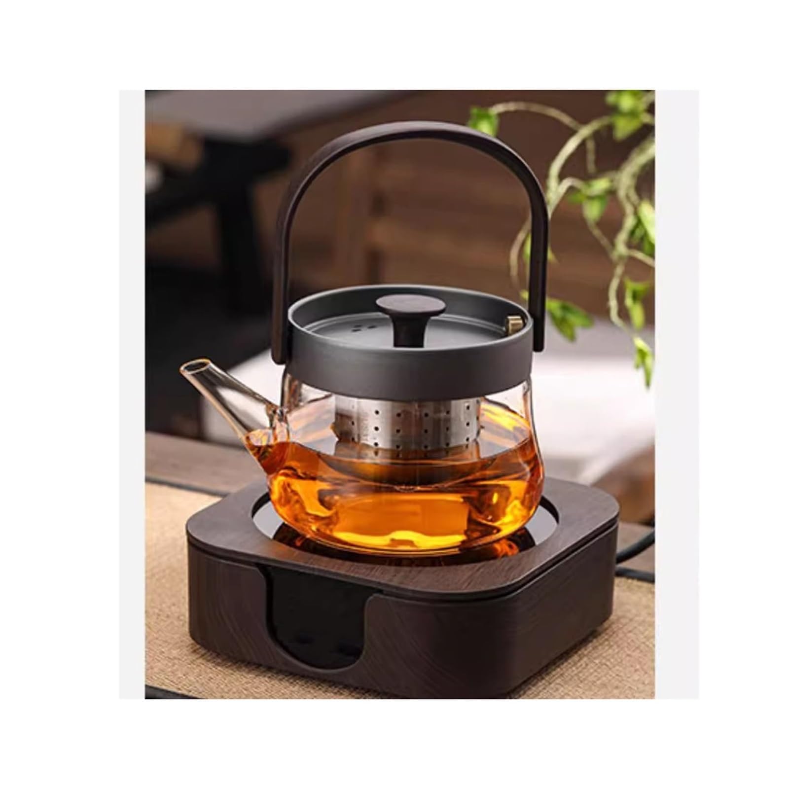 Teiera Stufa elettrica silenziosa intelligente in ceramica Macchina for cucinare il tè Teiera in vetro for acqua bollente Set da Speciale fornello for