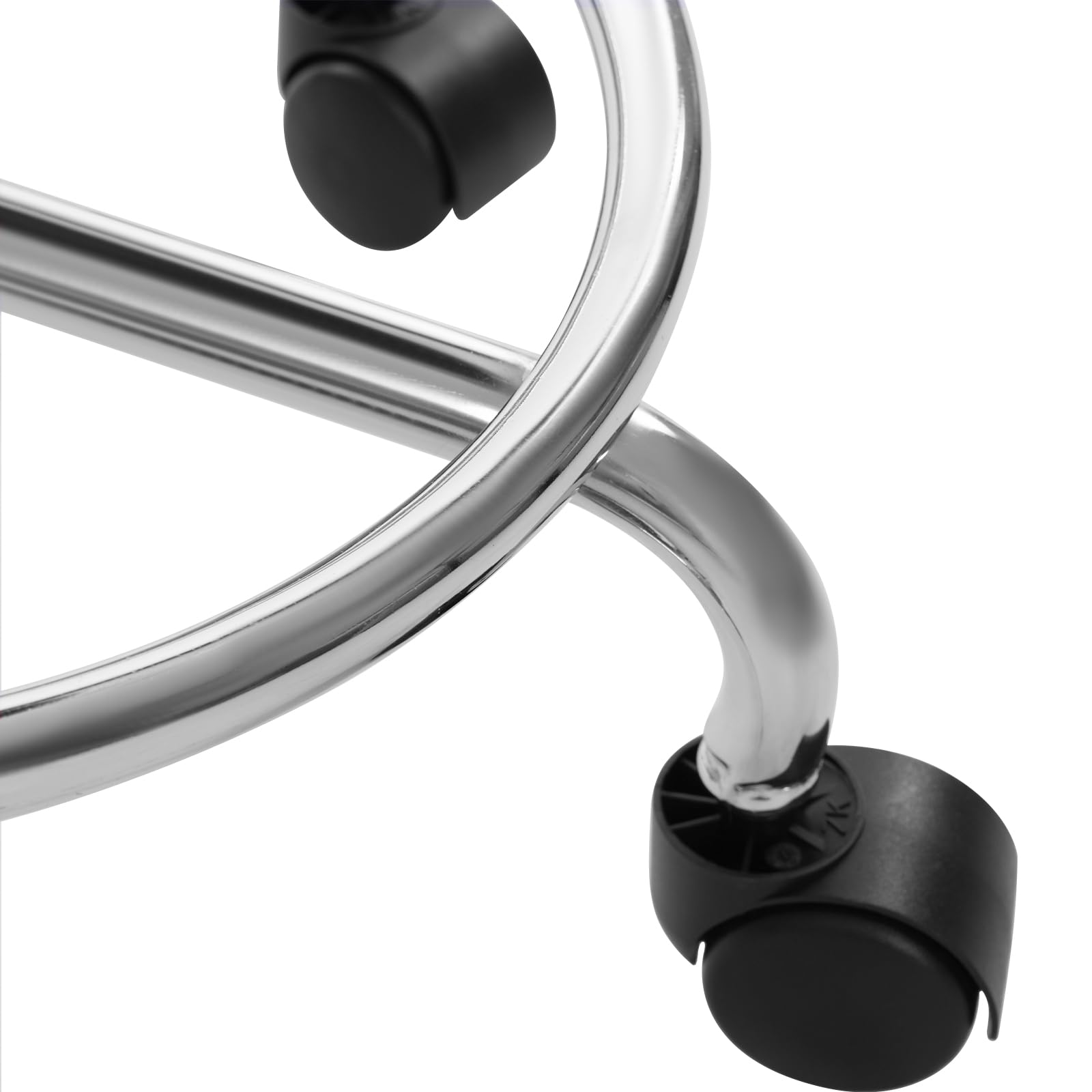 Sgabello da sella ergonomico, girevole a 360°, con rotelle larghe, regolabile in altezza, per salone di bellezza, spa e ufficio, grigio