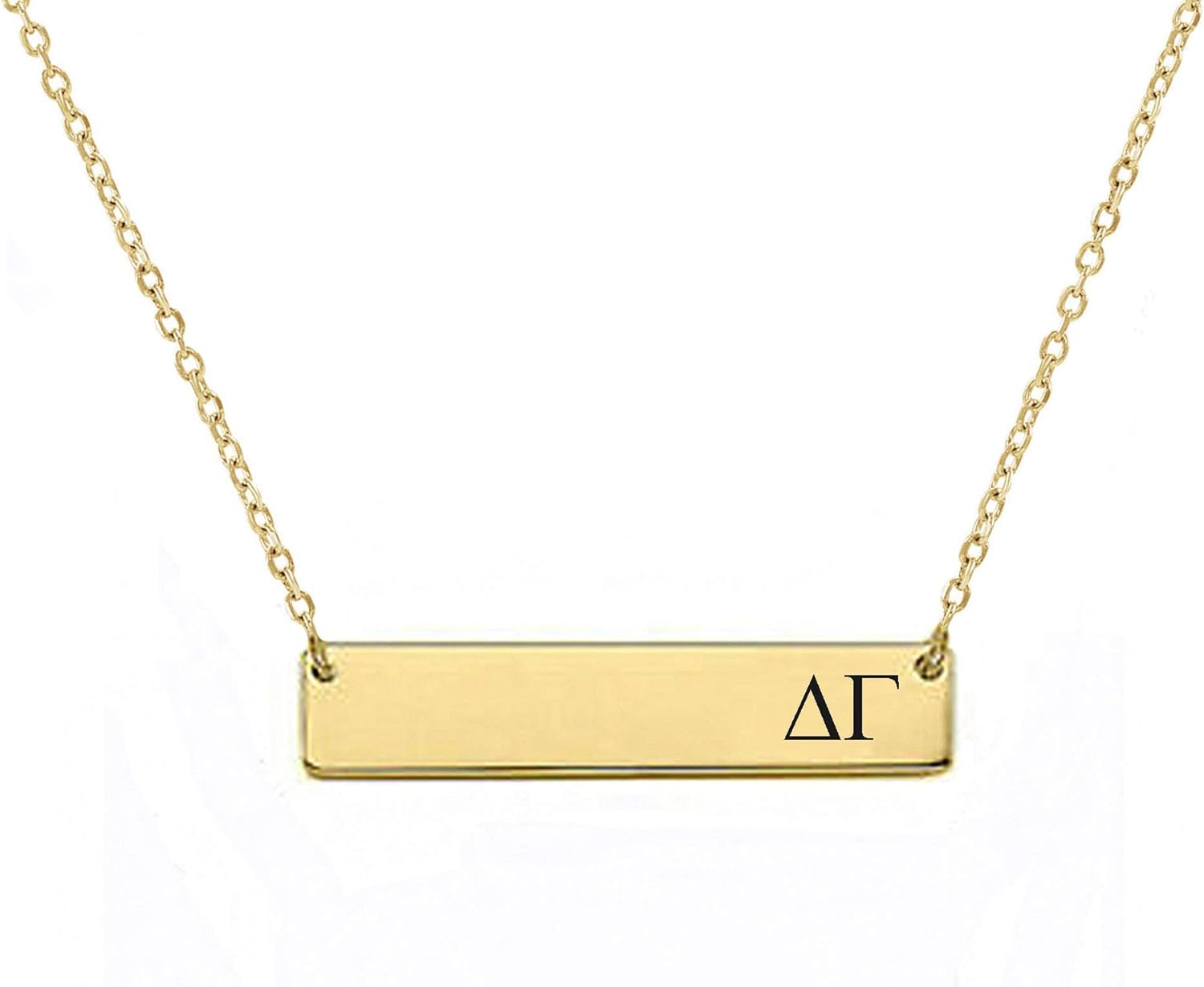 Delta Gamma Sorority Bar Necklace Greek Sorority Letters with Adjustable Chain