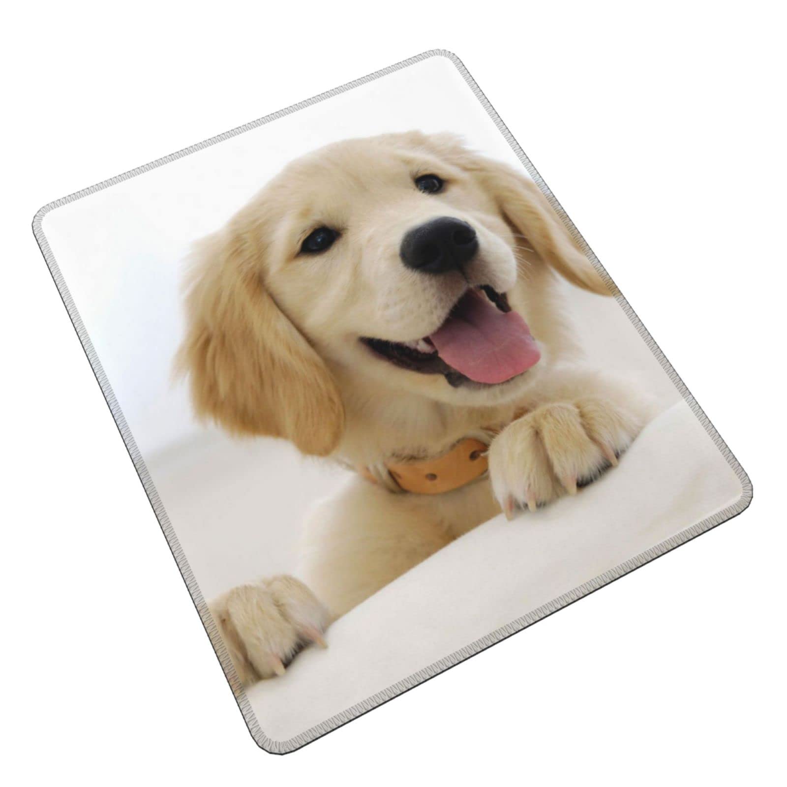 YENDOSTEEN Tappetino per mouse da gioco, golden retriever per hot dog, cucitura di precisione, tappetino per mouse resistente