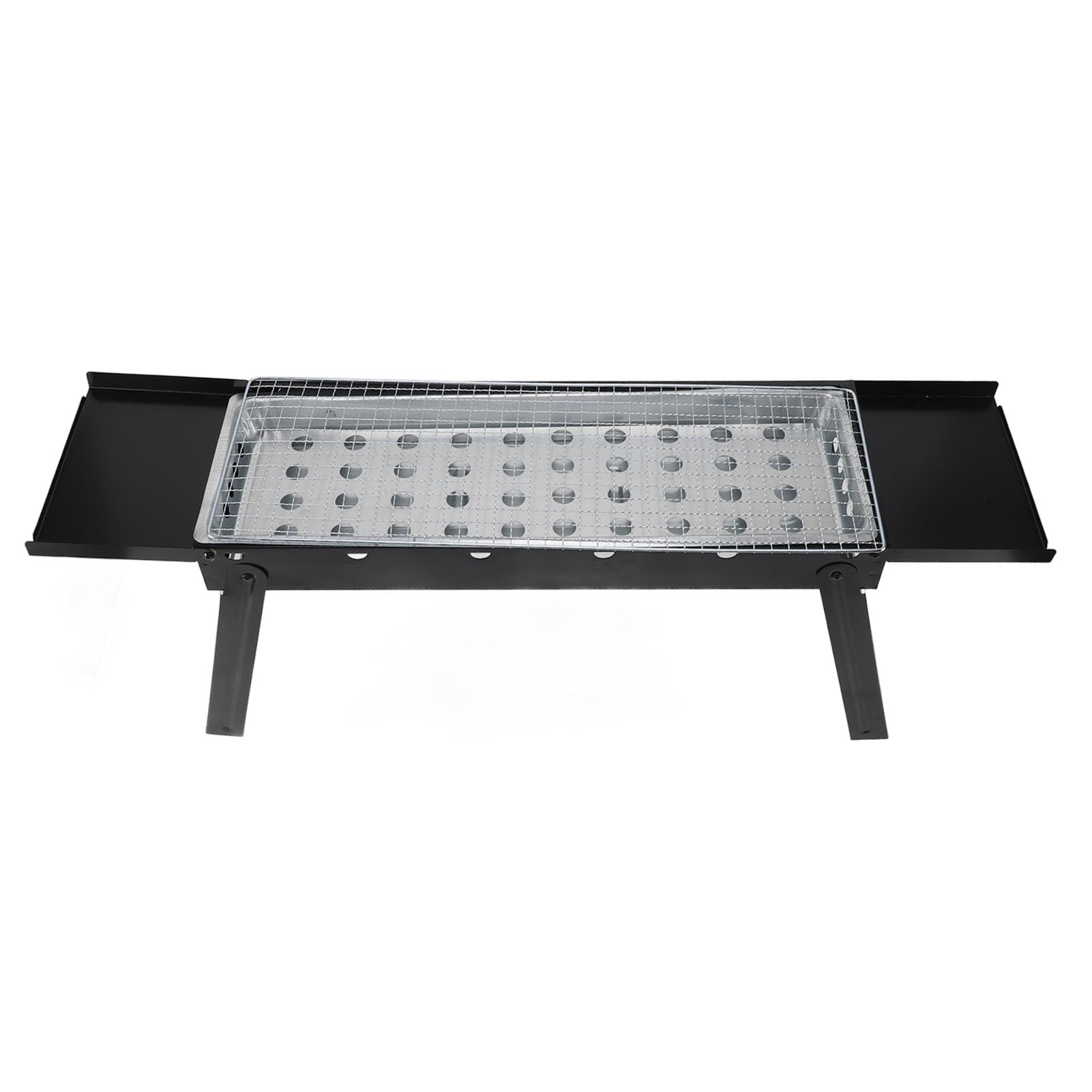 Składany Grill Węglowy ze Stali Nierdzewnej Stabilna Konstrukcja Wielofunkcyjne Zastosowanie na Pikniki 23,6x8,7x12,6 Cala Wyciągany Grill Węglowy