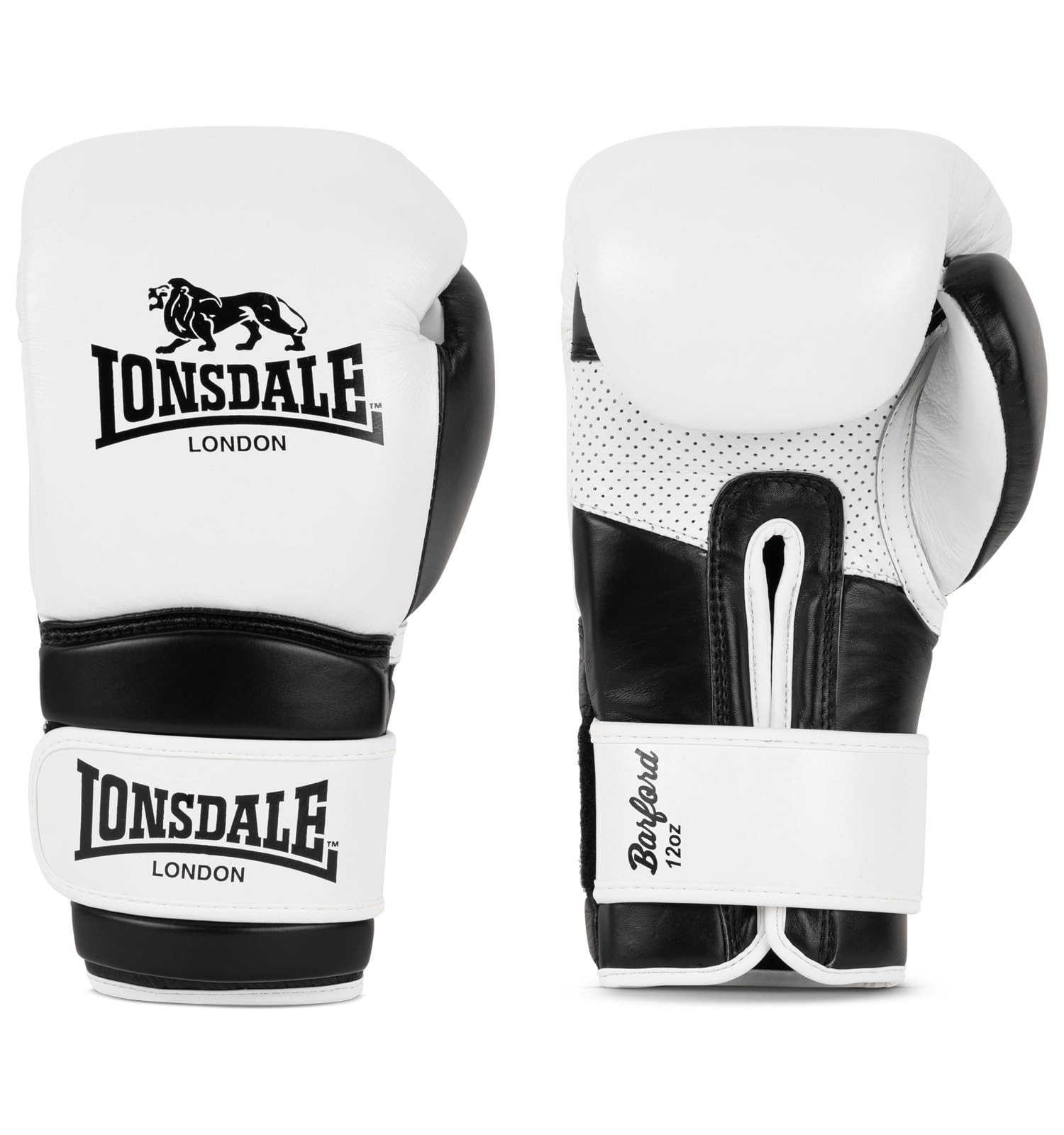 Lonsdale Boxhandschuhe aus Leder Barford White/Black 12 oz