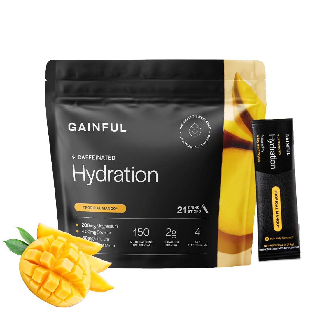 Gainful Hydration + Caffeine, Electrolytes Powder Packets, Lemon Lime, 21pk — Amazon image 9