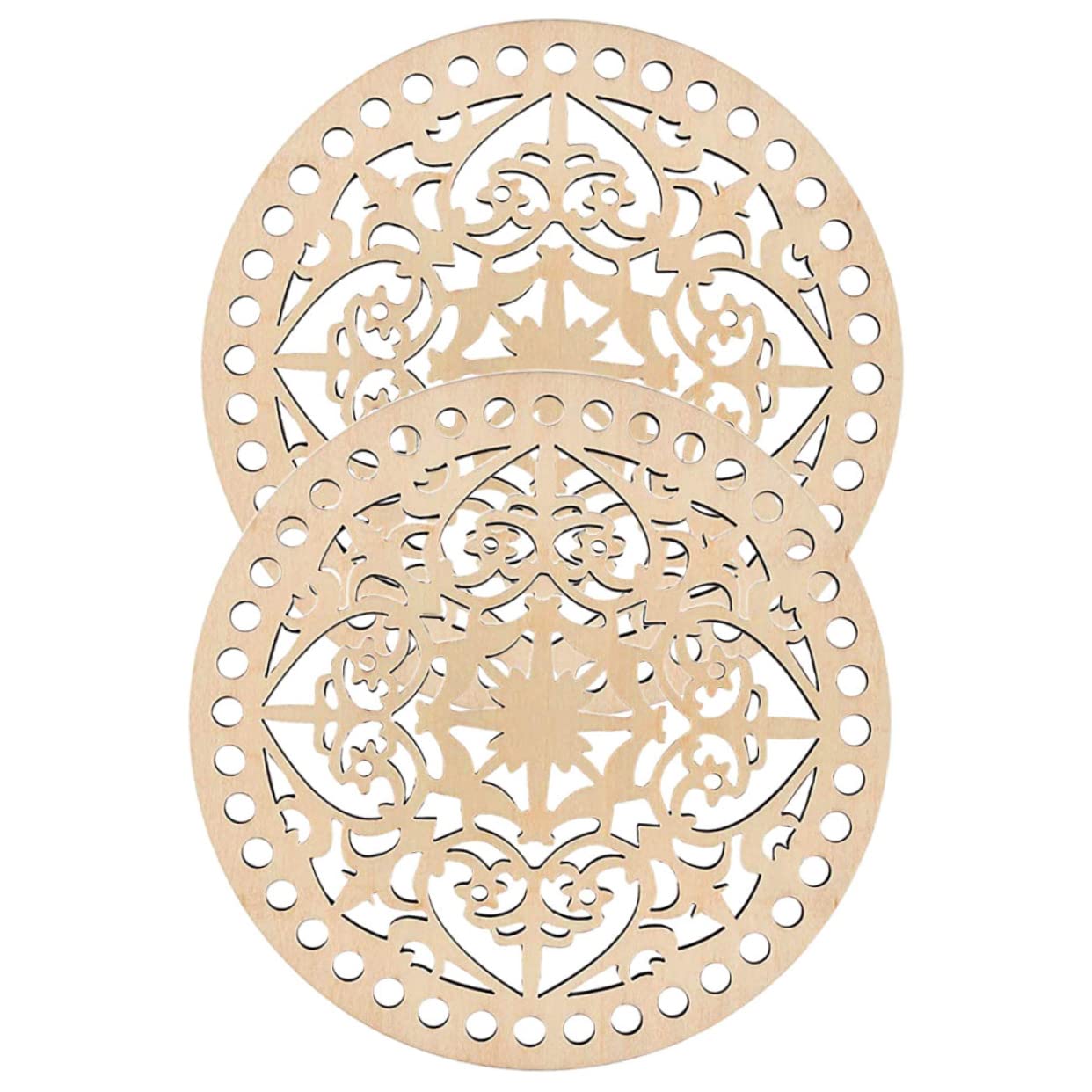 Sewroro 2pcs Wooden Basket Base for Weaving Hollow Bottoms for Handbag Purse Making Craft Supplies for Beginners Versatile Durable Design for Bag Protection