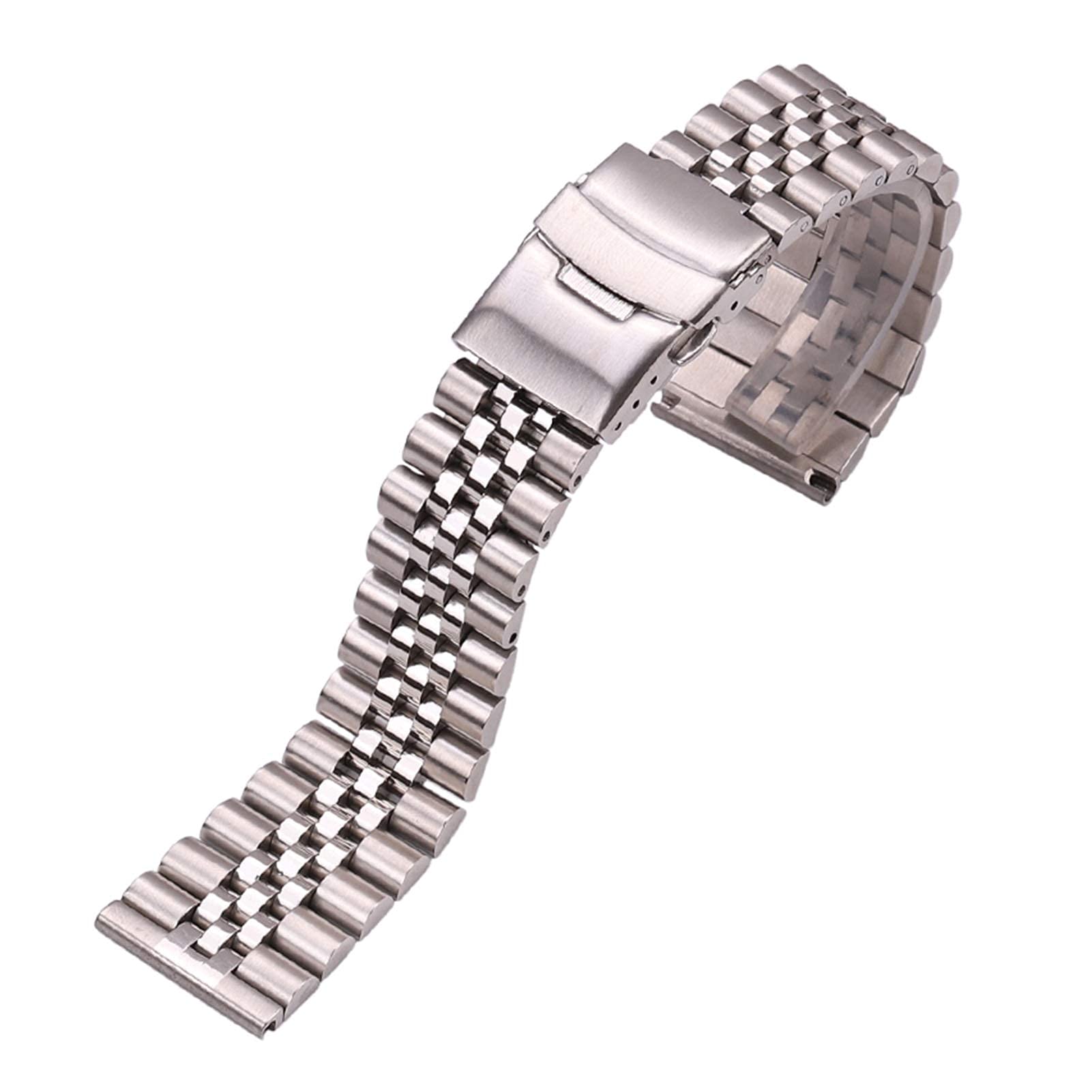 , bransoleta ze stali nierdzewnej pasek do zegarka 20mm 22mm 24mm srebrne dodatki metalowe