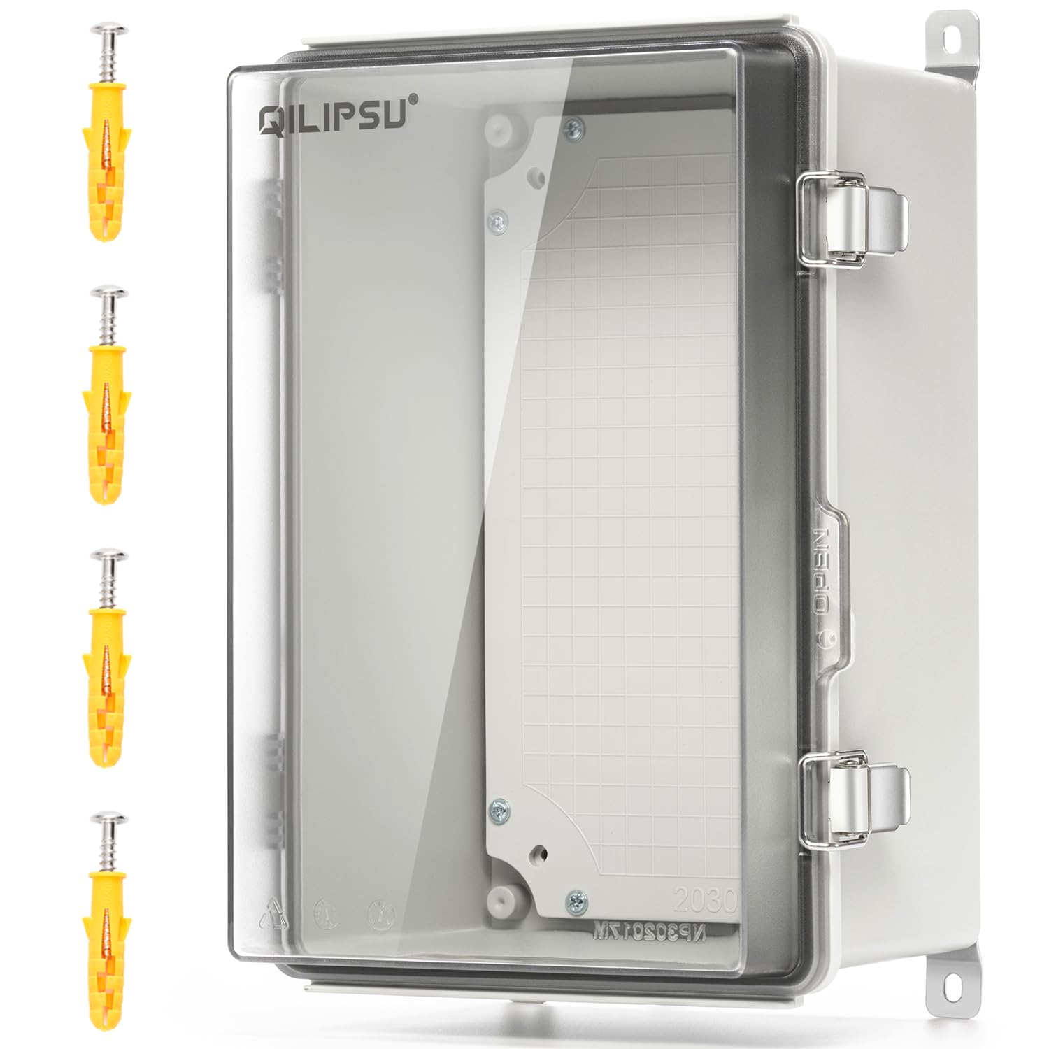 QILIPSU UL94-V0 Outdoor Electrical Box 11.8"x7.9"x6.7" Waterproof Junction Box Weatherproof PC/ABS Alloy Plastic IP66 Project Electric Enclosure Clear Hinged Door — image 1