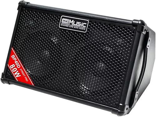 Coolmusic Amplificador de guitarra acústica BP40D, altavoz Bluetooth portátil de 80 W con batería con efecto de retardo de coro de reverberación, 6