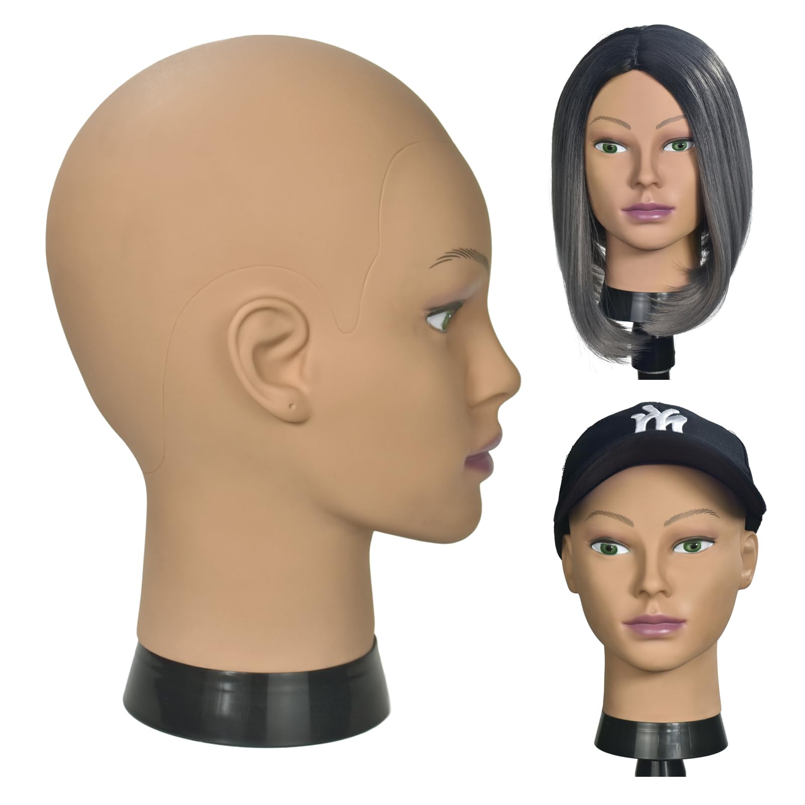 Testa Balda Mannequin Professionale Parrucca Cosmetologia per Sciarpa Display Maschera Vetri con Morsetto da Tavolo