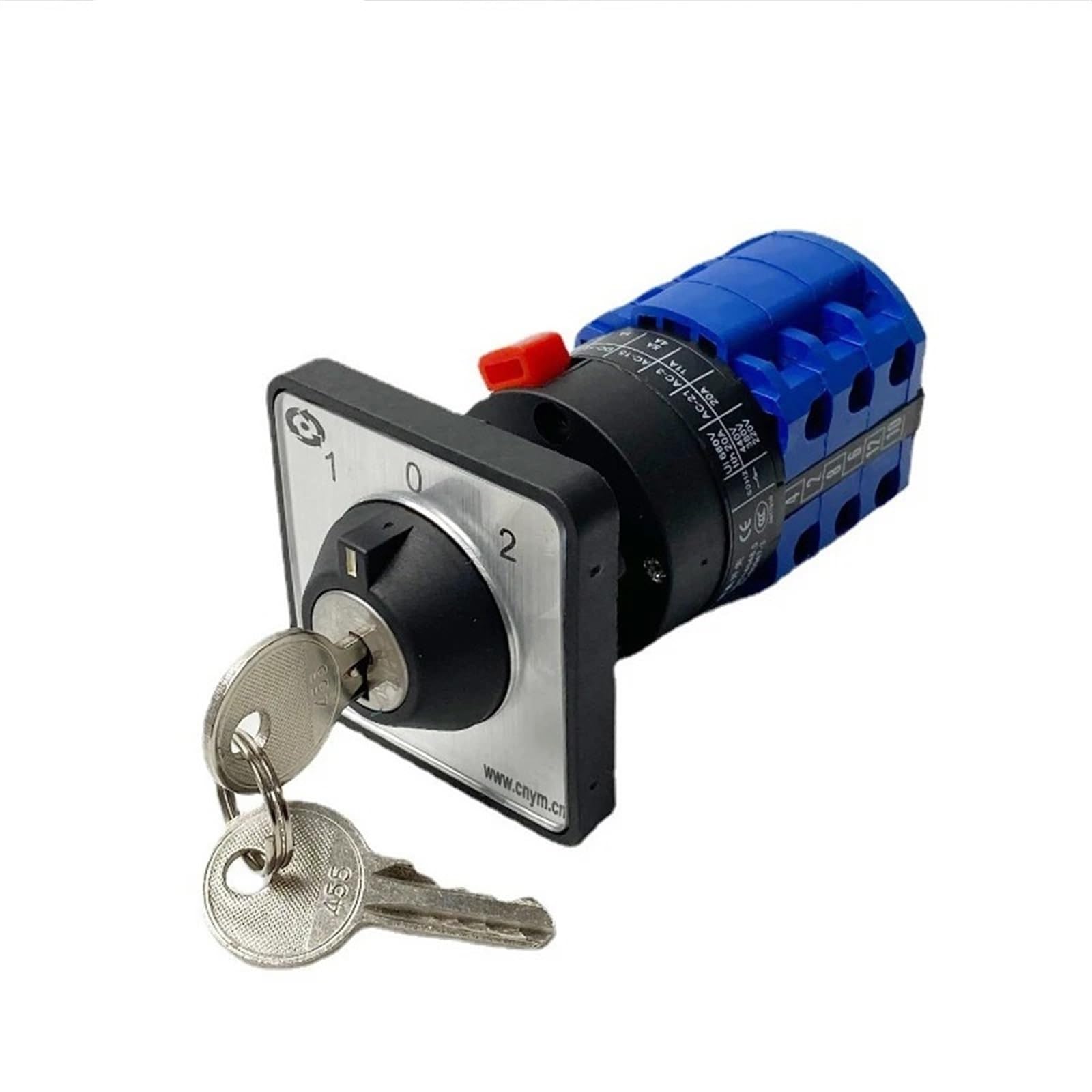 Selector de combinación LW26-20/3S Circuito control 3 posiciones Instalación un solo orificio con llave 20 A 690 V Contacto plata Rotativo