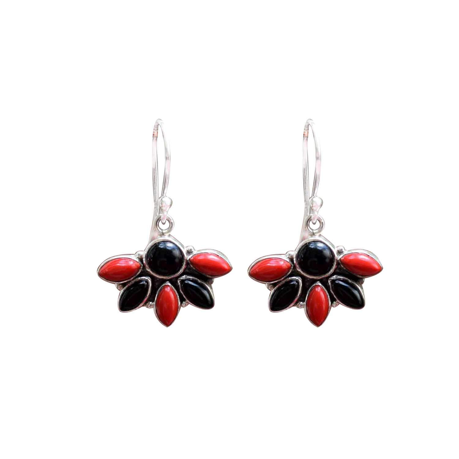Silver Planets 925-92.5 Sterling Silver Onyx,Chalcidony,Garnet, Stone fashion Hanging Earring for Women and Girls (B078RK4D9H) Amazon Price History, Amazon Price Tracker