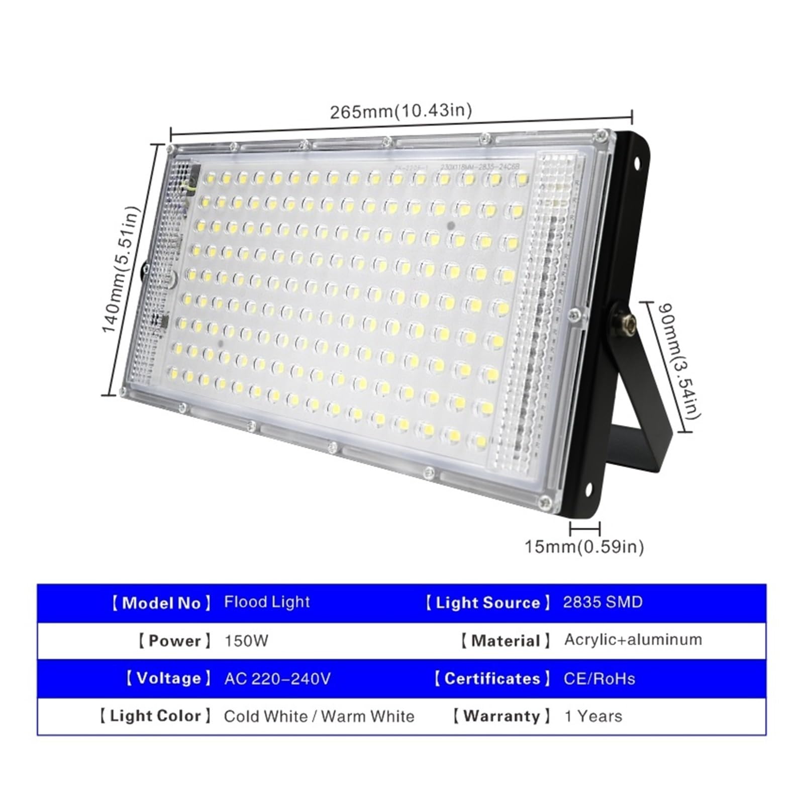 2 szt. 150 W reflektor Led zewnętrzny ogród światło halogenowe LED lampa uliczna oświetlenie krajobrazu Oświetlenie krajobrazu