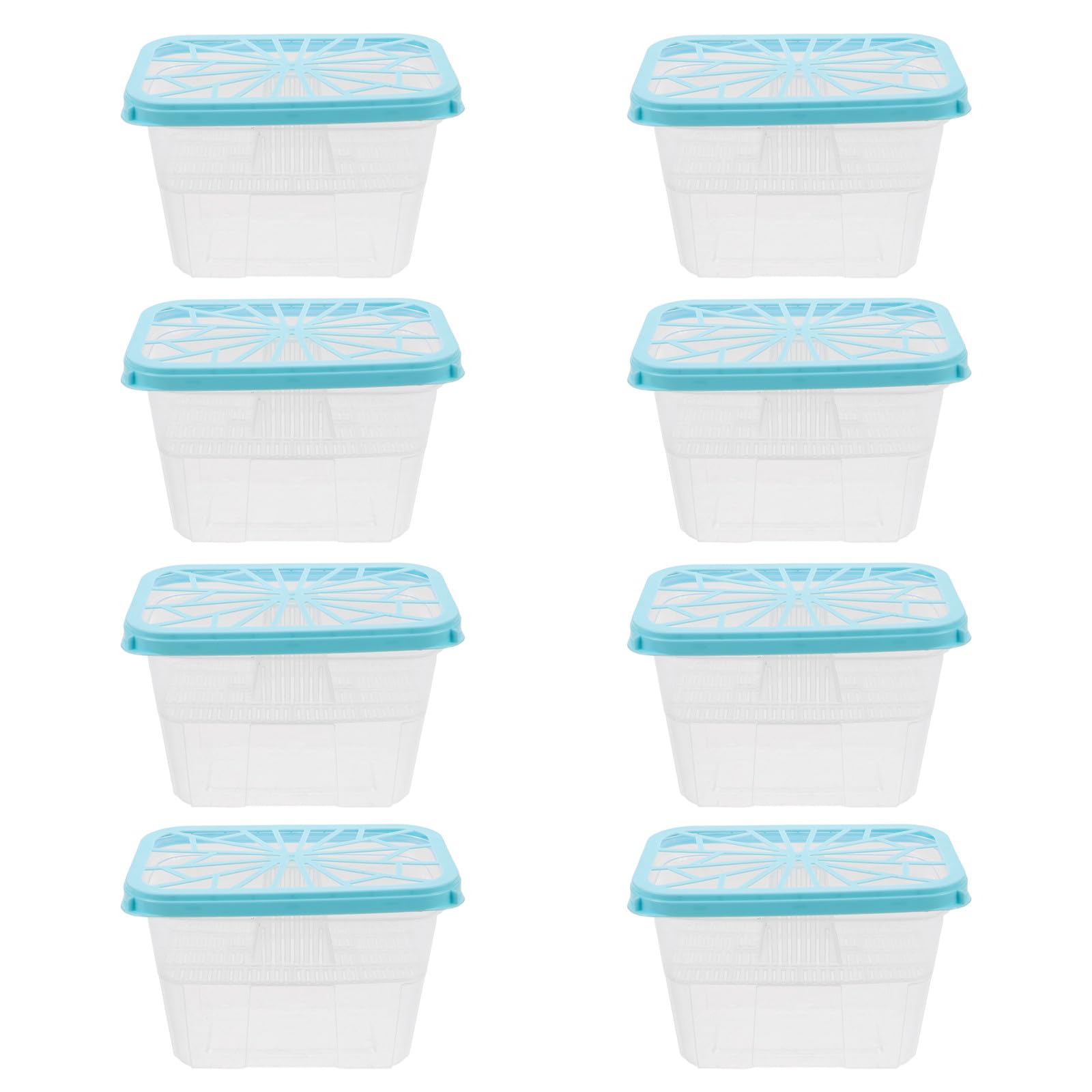 SHINEOFI 8piezas Cajas Deshumidificadoras Reutilizables para Baño y Armario Estuche Absorbente de Humedad Contenedor Vacío de Plástico Prueba de Fugas para Deshumidificador de Humedad