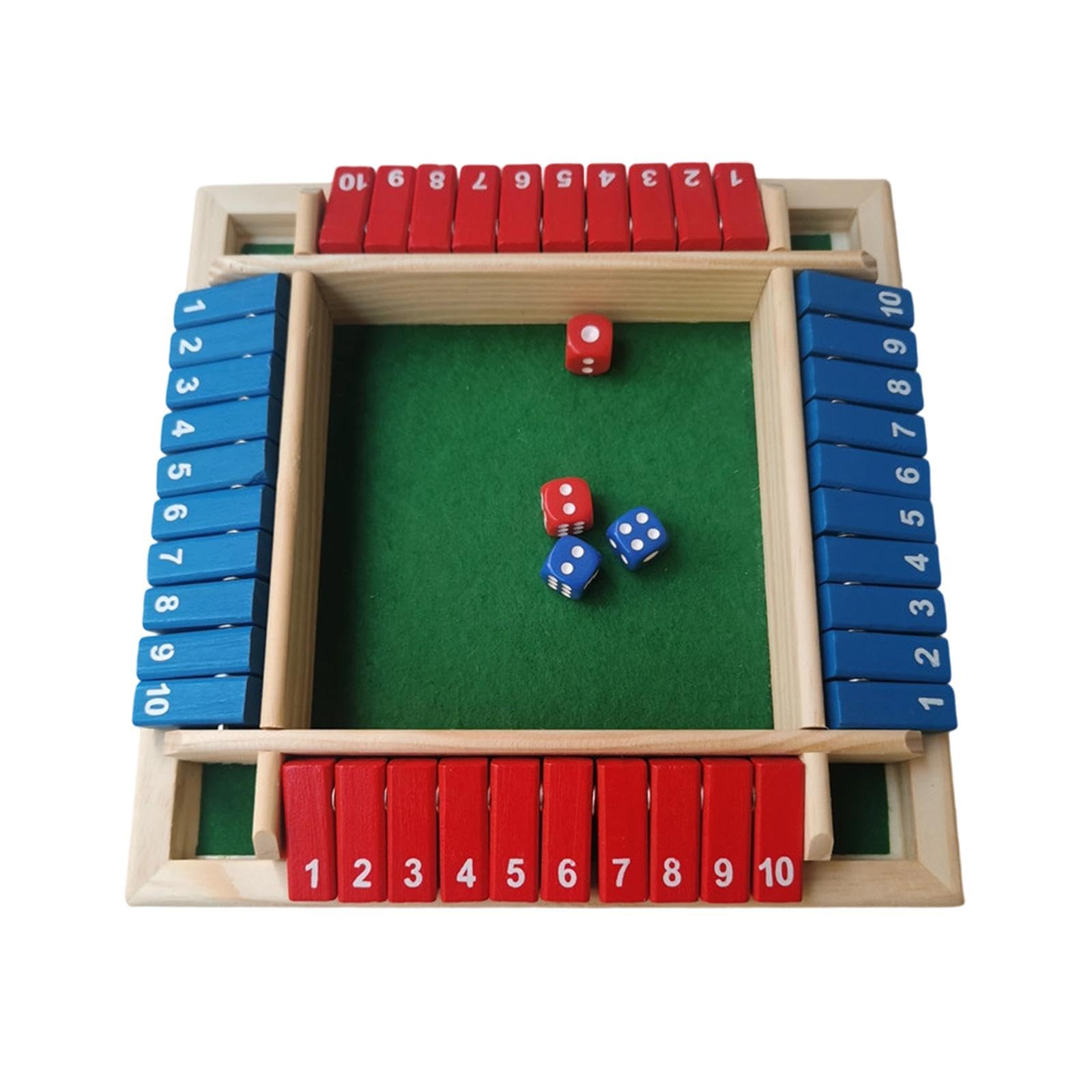 Shut The Box Dice Game Wooden Board Game for Family Parties Gatherings Home