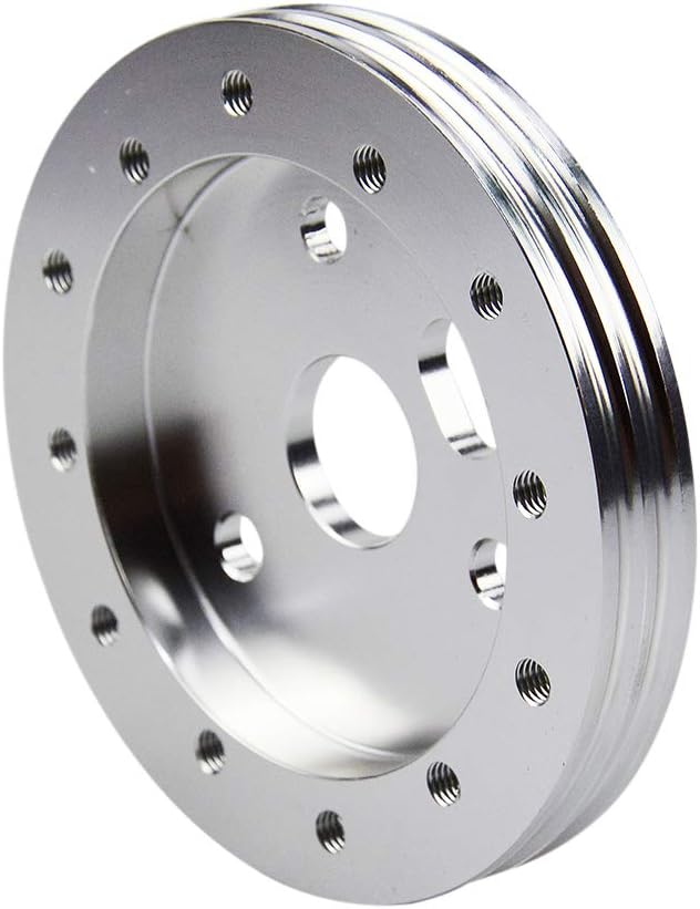 TASAN RACING Steering Wheel Hub Adapter Conversion Spacer 6 Hole to 3 Hole Boss Kit 0.5", Silver