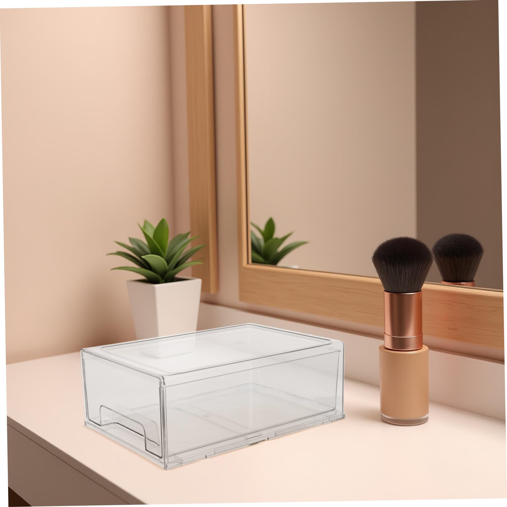 DOITOOL Organizador Apilable con Transparentes Caja Acrílica Resistente de Gran Capacidad para Maquillaje Joyería Papelería y Baño para Tocador y Oficina
