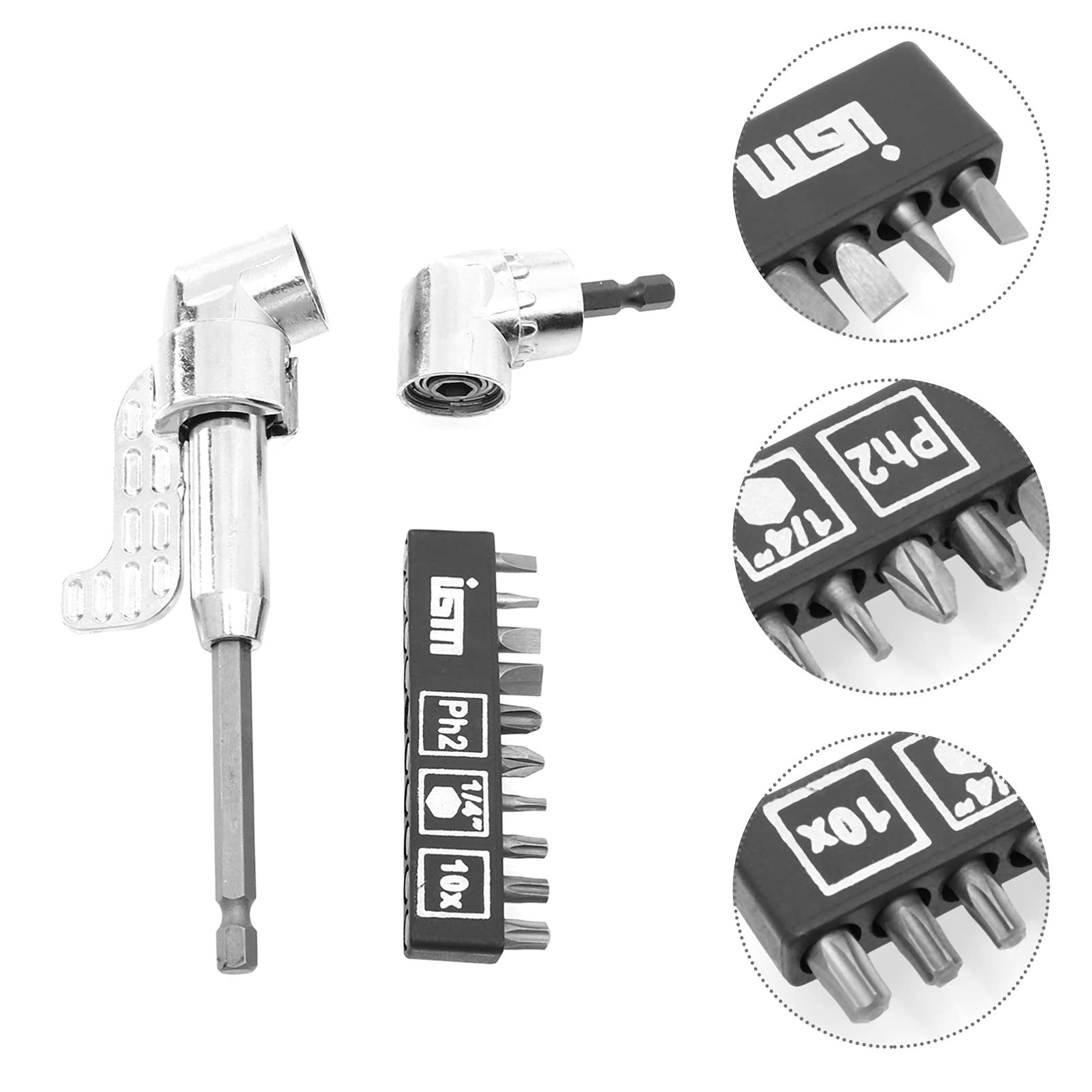 Housoutil 1 105 Screwdriver Corner Bending Batch Right Angle Drill Adapter Socket Screwdriver Holder Adaptor Outlet Socket Adapter Right Angle Driver Bracket Alloy Steel