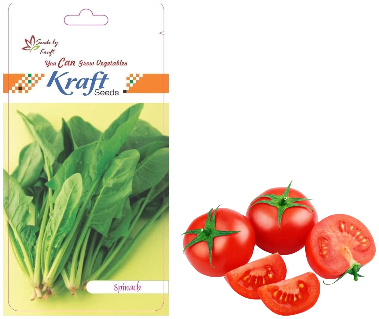 Kraft Seeds Spinach Seeds & ! Summer Vegetable Seeds @ Tomato F-1 Hybrid â€“ 100 Seeds to grow in Your Home & kitchen garden on this summer (B0BB6923Y9) Amazon Price History, Amazon Price Tracker