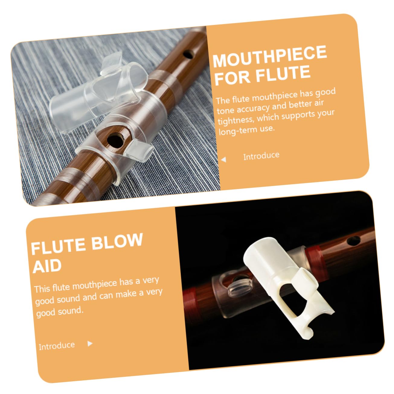OFFSCH 2pcs Flute Blow Aid Mouthpiece for Tone Flute Beginner Friendly Replacement Mouthpiece Easy to Install Durable and Accurate Tone for Students and Musicians