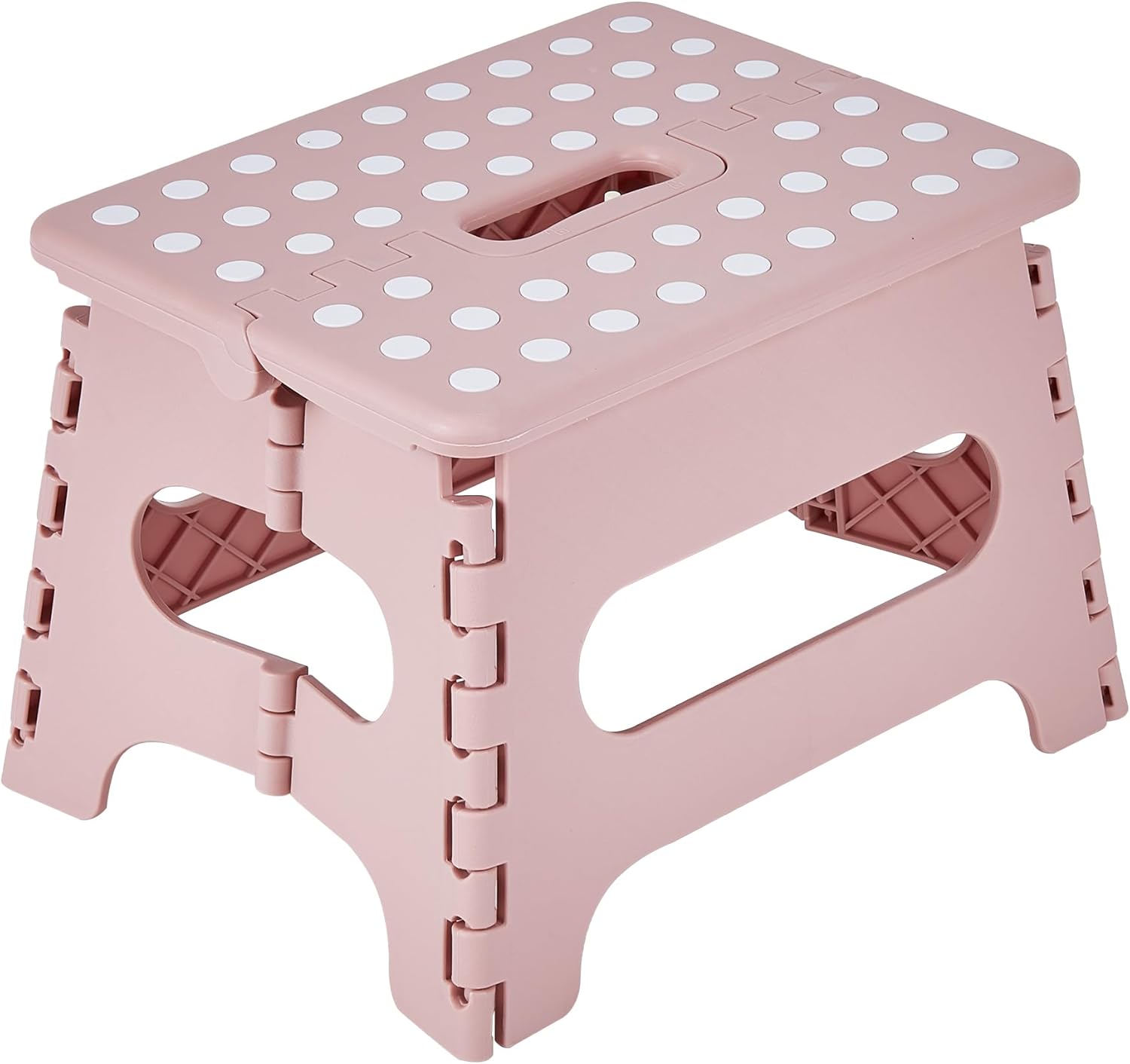 VECELO Step Ladder, Folding Chair (2024 New, Safety Lock Design), Step Ladder, Width 12.6 x Depth 9.8 x Height 8.7 inches (32 x 25 x 22 cm), Pink Folding Stool, Chair, Compact, Outdoor/Indoor Use,