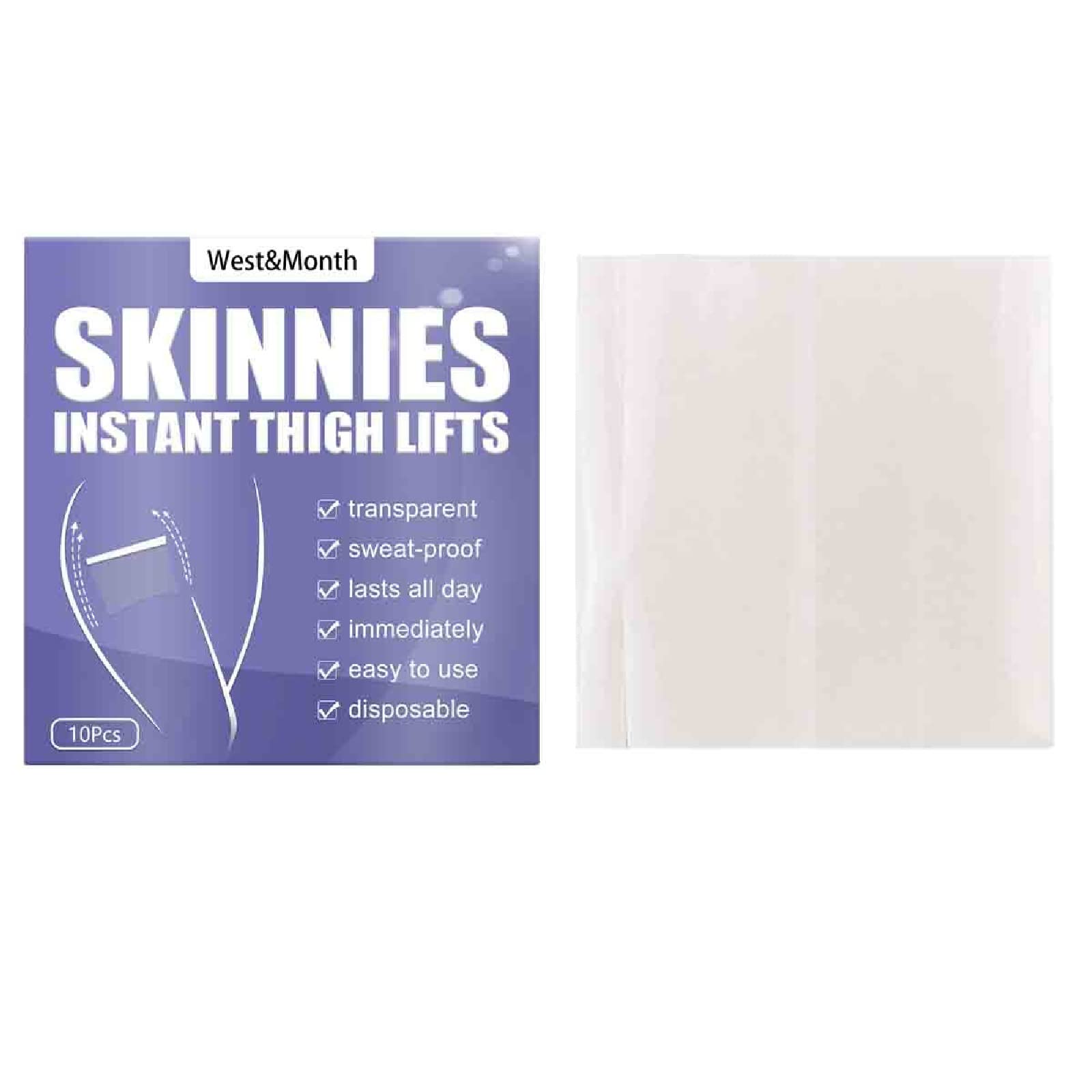 10PC Leg Slim Clear Adhesive Strips Leg Lift Stickers Lazy Lift Tight Stickers Shape Beautiful Legs Shaping Stickers Slim Beautiful Leg Stickers Instantly Smooths Cellulite And Lifts Sagging Skin (A)