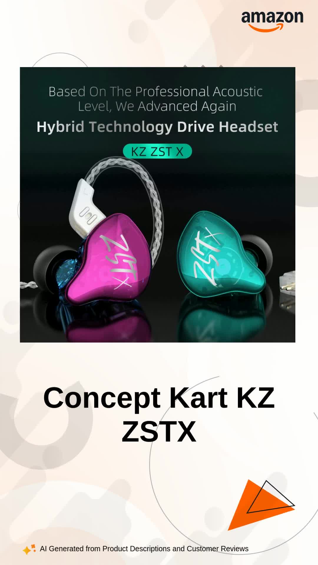 Concept Kart Kz Zst X Wired Iem Earphone With Mic, Hybrid Balance