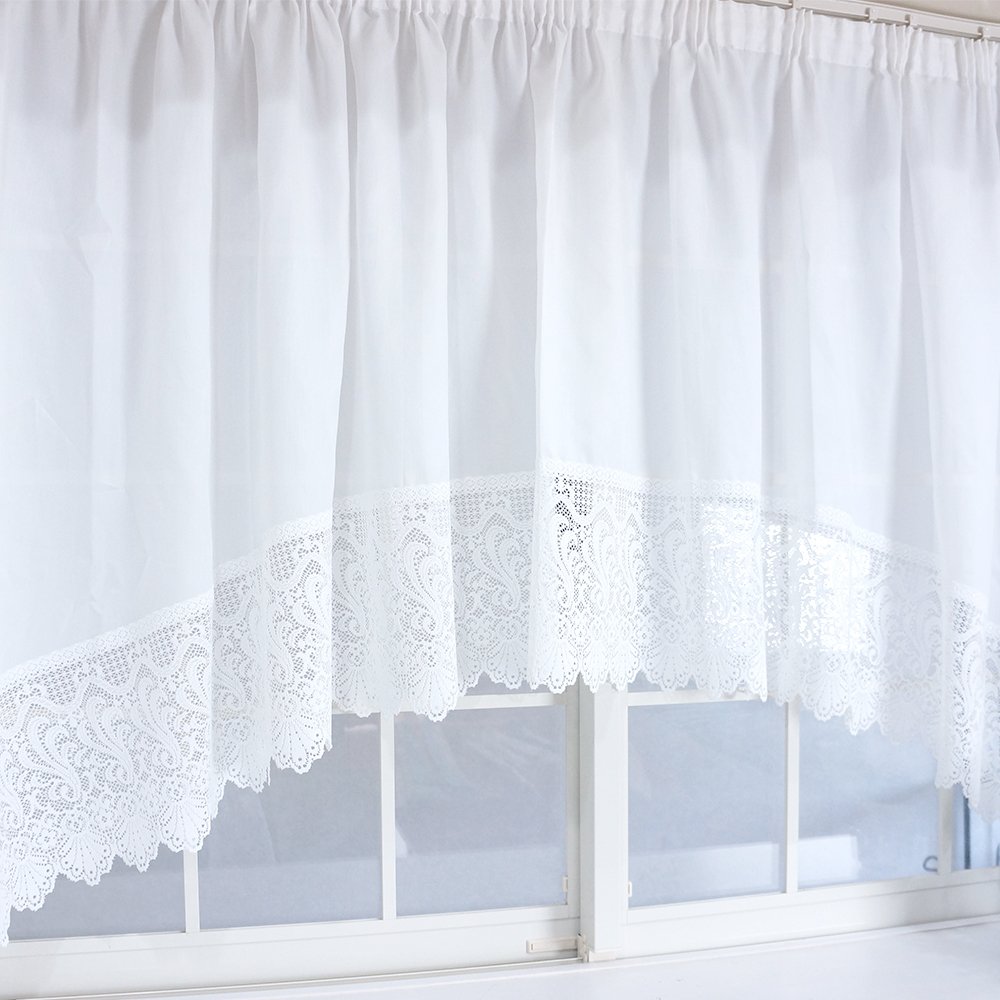 Amazon｜TOMOYASU 出窓用カーテン スタイルレース ソフィ アーチ型