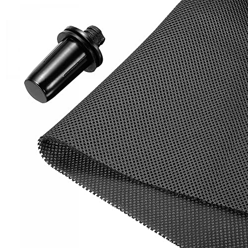 sourcing map Lautsprecher-Grilltuch, 50,8 x 160,9 cm, Stereo-Netzgewebe, staubdicht, mit Lautsprecher-Grillführungen, für Heim-Lautsprecher-Reparatur, Schwarz