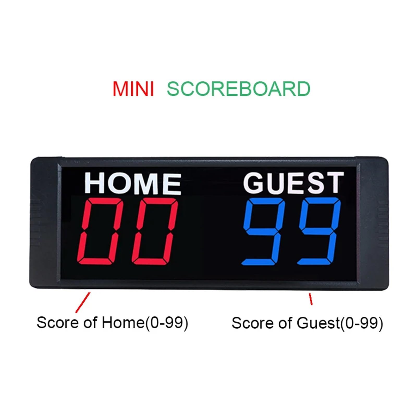 Mini tabellone segnapunti Digitale in Lega di Alluminio for Ping-Pong, all'aperto, Portatile, Blu, Rosso, Sport Squadra, 1,5"
